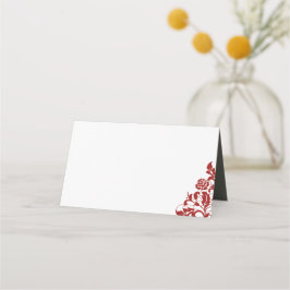 Classic Crimson Rote Rose Lace Burgundy Wedding Platzkarte