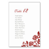 Classic Crimson Rote Rose Lace Cards Hochzeit Tischnummer (Vorderseite)