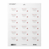 Classic Crimson Rote Rose Lace Wedding Adressaufkleber (Vorne)