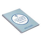 Classic Cross Philippians 4:13 Blue Notizblock (Rechte Seite)