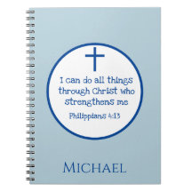 Classic Cross Philippians 4:13 Blue