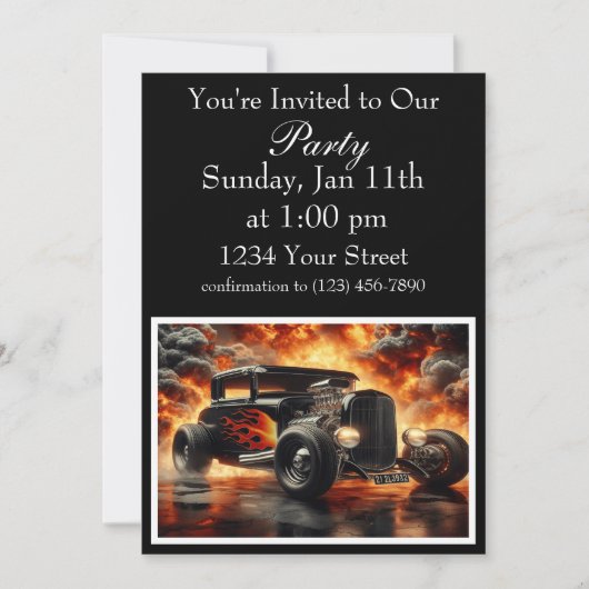 Classic Cruiser Party Einladung (Vorderseite)