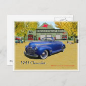 Classic Cruisin Cars 1941 Chevy Postkarte (Vorne/Hinten)