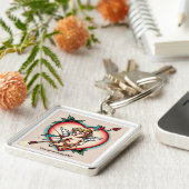 Classic Cupid Bow Tattoo Schlüsselanhänger (Seite)