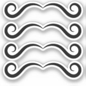 Classic Curling Mustache Little Man Aufkleber (Vorderseite)