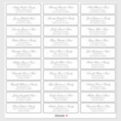 Classic Cursive Script Wedding Guest Names Adresse Aufkleber (Blatt)