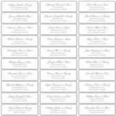 Classic Cursive Script Wedding Guest Names Adresse Aufkleber (Vorderseite)