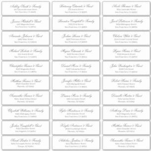 Classic Cursive Script Wedding Guest Names Adresse Aufkleber