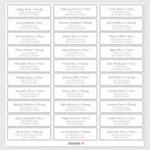 Classic Cursive Script Wedding Guest Names Adresse Aufkleber (Blatt)