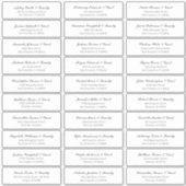 Classic Cursive Script Wedding Guest Names Adresse Aufkleber (Vorderseite)