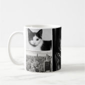 Classic Custom 6 Foto Collage Monogram Mint Green Kaffeetasse (Links)