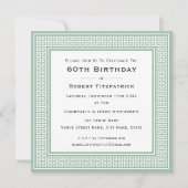 Classic Custom Age Foto Griechischer Schlüssel Geb Einladung (Vorderseite)