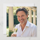 Classic Custom Age Foto Griechischer Schlüssel Geb Einladung (Rückseite)