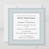 Classic Custom Age Foto Griechischer Schlüssel Geb Einladung (Vorderseite)