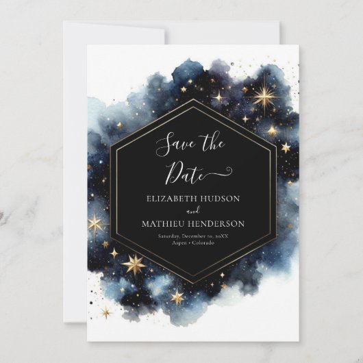 Classic Custom Celestial Wedding Save The Date (Vorderseite)