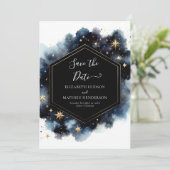 Classic Custom Celestial Wedding Save The Date (Stehend Vorderseite)