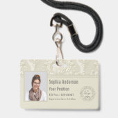 Classic Custom Employee Foto Company QR Code Ausweis (Vorderseite mit Lanyard)
