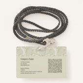 Classic Custom Employee Foto Company QR Code Ausweis (Rückseite mit Schlüsselband)