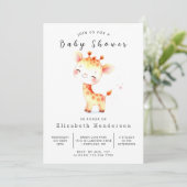 Classic Custom Giraffe Baby Dusche Einladung (Stehend Vorderseite)