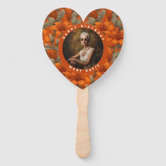 Classic Custom Lilies Floral Party Fächer (Vorderseite)