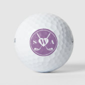 Classic Custom Monogram Golf Club Herz | LILA Golfball (Vorderseite)