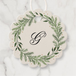 Classic Custom Monogram Kiefer Weihnachtsgeschenk Geschenkanhänger