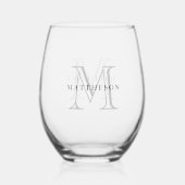 Classic Custom Monogram Weinglas Ohne Stiel (Rückseite)