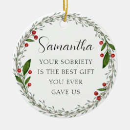 Classic Custom Sobriety Meilenstein Sober Weihnach Keramik Ornament