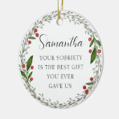 Classic Custom Sobriety Meilenstein Sober Weihnach Keramik Ornament (Links)