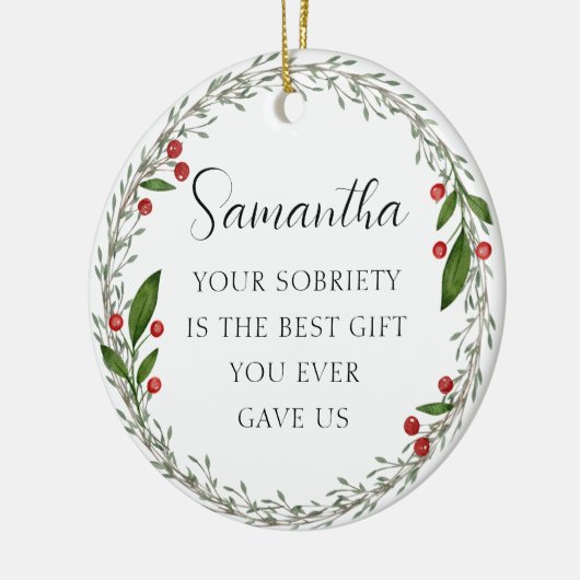 Classic Custom Sobriety Meilenstein Sober Weihnach Keramik Ornament (Links)