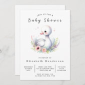 Classic Custom Swan Baby Shower Einladung (Vorne/Hinten)