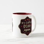 Classic Custom Text Retro Label Zweifarbige Tasse (VorderseiteRechts)