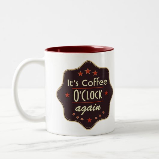 Classic Custom Text Retro Label Zweifarbige Tasse (Links)