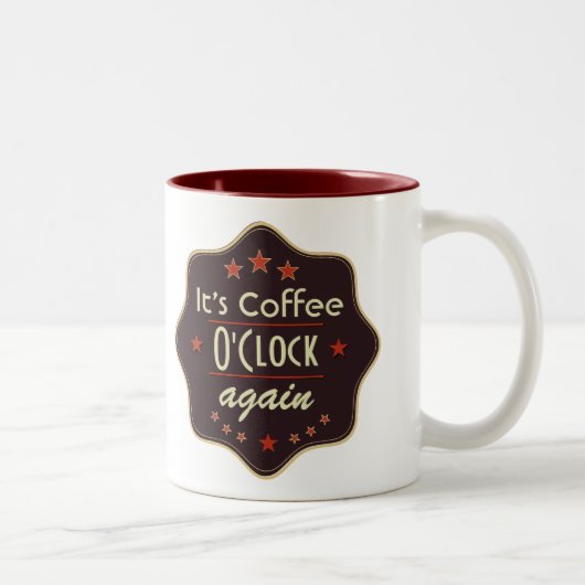 Classic Custom Text Retro Label Zweifarbige Tasse (Rechts)