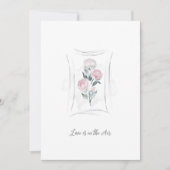 Classic Cute Floral Peonies Bunch in Gray & Pink Save The Date (Vorderseite)