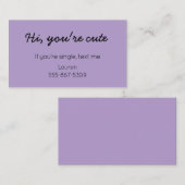 Classic Cutie - Dating "Call Me" Card Telefonnummerkarte (Vorne/Hinten)