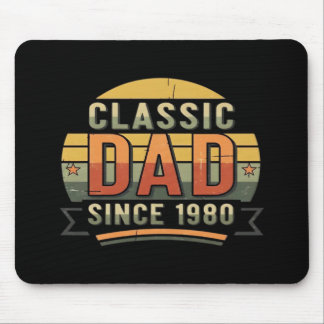 Classic Dad Since 1980 Vintage Retro Mousepad