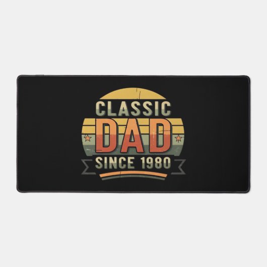 Classic Dad Since 1980 Vintage Retro Schreibtischunterlage (Vorderseite)