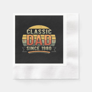 Classic Dad Since 1980 Vintage Retro Serviette