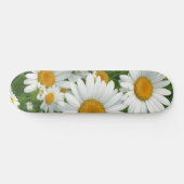 Classic daisy pattern white floral fields greenery skateboard (Horizontal)