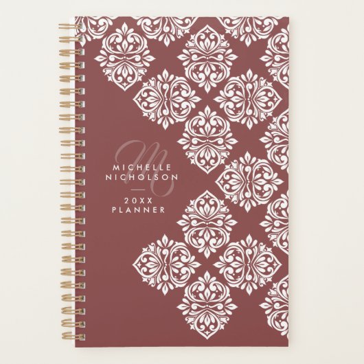 Classic Damask Abstract Chic Geometric Script Planer (Vorderseite)