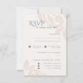 Classic Damask Aquamarines Foto Hochzeit RSVP (Vorderseite)