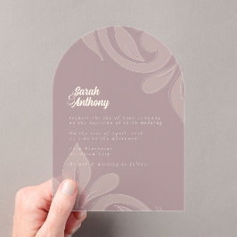 Classic Damask Baby Pink Wedding Acryleinladungen