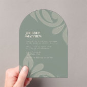 Classic Damask Earthy Wedding Acrylic Einladung (Insitu (Handheld))