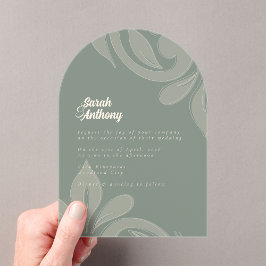 Classic Damask Earthy Wedding Acrylic Einladung