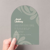 Classic Damask Earthy Wedding Acrylic Einladung (Insitu (Handheld))