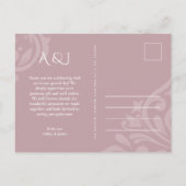 Classic Damask Elegant Pale Pink Wedding Vielen Da Postkarte (Rückseite)