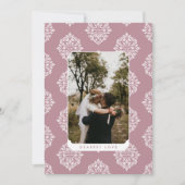 Classic Damask Elegant Script Valentine's Day Card (Vorderseite)