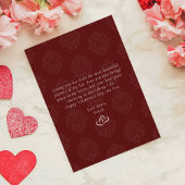 Classic Damask Elegant Script Valentines Day Card