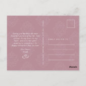 Classic Damask Elegant Script Valentine's Day Card Postkarte (Rückseite)